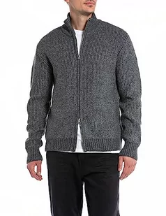 Replay Męska kurtka z dzianiny, M10 Dark Grey Melange, S - Kurtki męskie - miniaturka - grafika 1