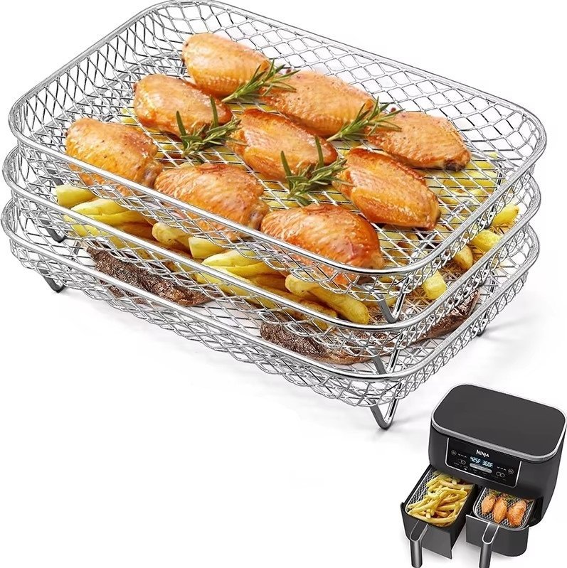 Wkład Ruszt 3piętrowy Do Air Fryera Ninja Frytkownicy Beztłuszczowej Grill