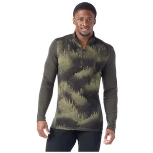 Męska koszulka Smartwool M Classic Thermal Merino BL 1/4 ZB Rozmiar: M / Kolor: zielony/czarny - Koszulki sportowe męskie - miniaturka - grafika 1