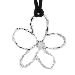 Srebrny naszyjnik kwiat na rzemyku BLOSSOM - Naszyjniki Srebrny naszyjnik kwiat na rzemyku BLOSSOM - Naszyjniki - miniaturka - grafika 1