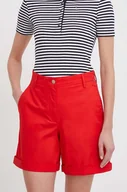 Spodenki damskie - Tommy Hilfiger szorty damskie kolor czerwony gładkie high waist - miniaturka - grafika 1