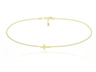 Biżuteria religijna - Srebrny naszyjnik z krzyżykiem - 2MR 24k złocenie - miniaturka - grafika 1