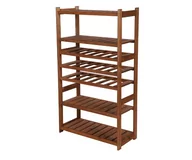 Regały - Regał Drewniany Do Spiżarni Lsr P4W3S0 Brązowy, Półki Proste 4 Szt, Półki Na Wino 3 Szt, Drewno Sosnowe / Wamar-Sosenka - miniaturka - grafika 1