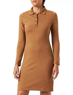 Sukienki - GANT Damska sukienka polo D1. Jersey Polo, Roasted Walutut, L - grafika 1
