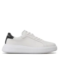 Sneakersy męskie - Sneakersy Calvin Klein Low Top Lace Up Lth HM0HM01016 Biały - miniaturka - grafika 1