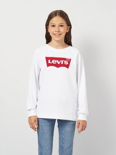 LEVI'S BIAŁA BLUZA DZIECIĘCA Z LOGO I DŁUGIM RĘKAWEM 110 16FA
