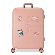 Walizki - Pepe Jeans Klatka piersiowa średnia walizka różowa 48 x 70 x 28 cm, sztywny ABS, wbudowany zamek TSA, 79 l, 8 podwójnych kółek - miniaturka - grafika 1