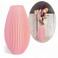 Wazony i flakony - Wazon nietłukący 15 cm ryflowany Nowoczesny wazon 3D kwiaty - miniaturka - grafika 1