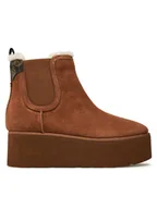 Botki damskie - Guess Botki Jilaine2 FLFJL2 LEA10 Brązowy - miniaturka - grafika 1
