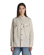 Koszulki i topy damskie - G-STAR RAW Koszulka damska Officer Bf Ls Blouse, beżowy/khaki (Whitebait D125-1603), XL - miniaturka - grafika 1