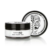 Kosmetyki do stylizacji włosów - MAN42 Hair Black Wax, czarny wosk do włosów, 100ml - miniaturka - grafika 1