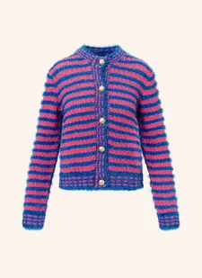 Joop! Kardigan Z Błyszczącą Przędzą pink - Swetry damskie - miniaturka - grafika 1