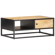 Ławy i stoliki kawowe - VidaXL Stolik kawowy z drzwiczkami, 90x55x36 cm, surowe drewno mango - miniaturka - grafika 1