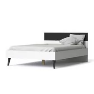 Łóżka - Łóżko biało-czarne, Oslo, z zagłówkiem, bez stelaża, bez materaca, 180x200 - miniaturka - grafika 1