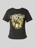 Koszulki i topy damskie - T-shirt o kroju regular fit z czystej bawełny model ‘LUCY LIFE’ - miniaturka - grafika 1