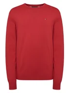 Swetry męskie - Tommy Hilfiger Sweter Essential Ssnl MW0MW39999 Czerwony Regular Fit - miniaturka - grafika 1