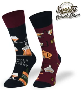 Kolorowe skarpetki asymetryczne, Whisky Single Malt, 39/42 - Skarpetki męskie - miniaturka - grafika 1