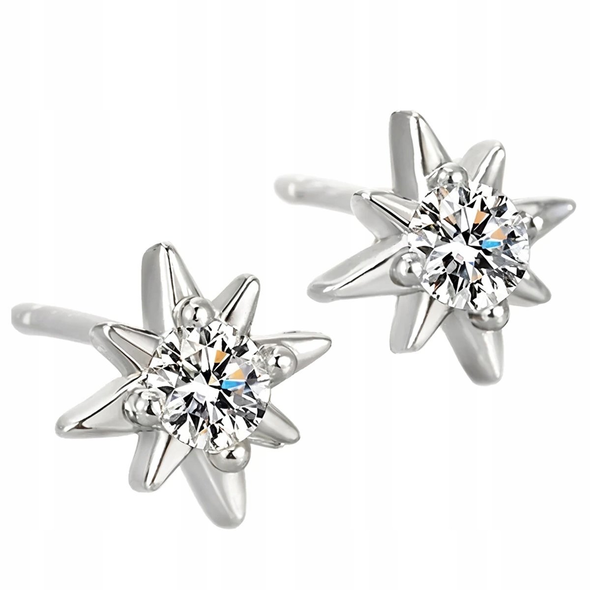 Kolczyki Srebrne 925 Gwiazdki Z Cyrkoniami Delikatne Małe Sztyft + Grawer