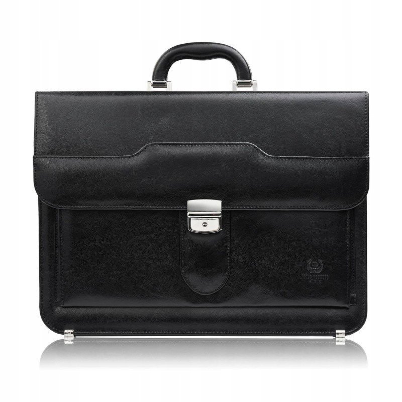 Aktówka męska skórzana Paolo Peruzzi do ręki i na ramię S-45-BL