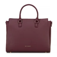 Torebki damskie - Damska torba na laptopa 17" z imitacji skóry bordowa - miniaturka - grafika 1