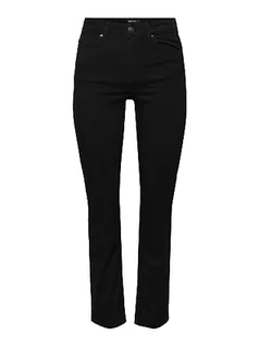 Spodnie damskie - PIECES Damskie spodnie Pcdelly Straight Mw Ankl Bl648 Noos Bc spodnie, Black Denim, 32 W / 32L EU - grafika 1