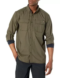 Koszule męskie - Dickies Męska koszula Duratech Ranger Ripstop Shirt z kołnierzem Button-Down, zielony mchu, rozmiar XL - grafika 1