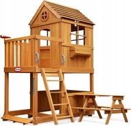 Place zabaw - WIELKI Drewniany Piętrowy DOMEK z TARASEM Plac Zabaw Little Tikes - miniaturka - grafika 1