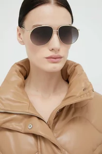 Okulary przeciwsłoneczne - Burberry okulary przeciwsłoneczne damskie kolor złoty - grafika 1