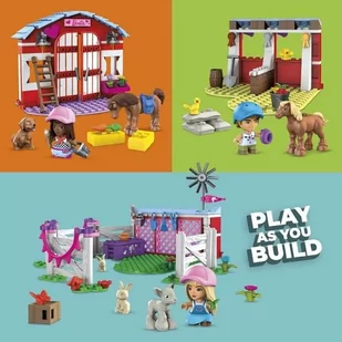 Mattel Klocki plastikowe Barbie Mega Construx Stajnia HDJ87 - Klocki - miniaturka - grafika 2