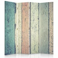 Parawany - Parawan dwustronny FEEBY, Deski Drewno 145x170 - miniaturka - grafika 1