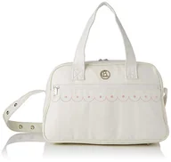 Torby podróżne - Chocolat Baby Torba podróżna ze sztucznej skóry biała/różowa logo – torby do noszenia - miniaturka - grafika 1