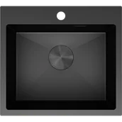 Zlewozmywaki - Mexen Solix zlewozmywak stalowy 1-komorowy 500 x 450 mm, czarny - 6402501000-70 - miniaturka - grafika 1