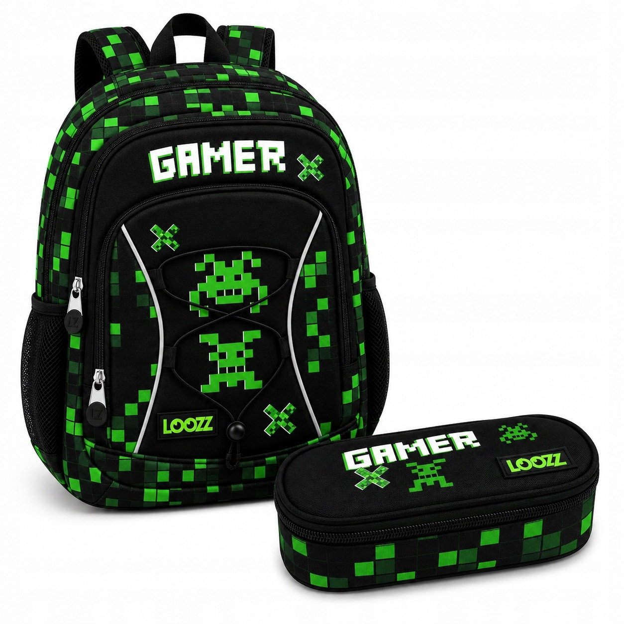 Zestaw Plecak Szkolny Gamer Piórnik Saszetka Zdrowy Plecak Premium Loozz