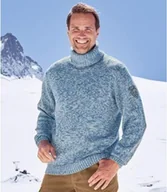 Swetry męskie - Trykotowy sweter z golfem Mężczyzna Atlas For Men - Kolor : Niebieski - Rozmiar : 5XL - miniaturka - grafika 1