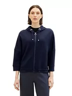Bluzy damskie - Damska bluza TOM TAILOR z kapturem, 10668-niebieski kapitan nieba, XL - miniaturka - grafika 1