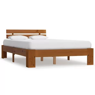 vidaXL Rama łóżka, miodowy brąz, lite drewno sosnowe, 120 x 200 cm - Łóżka - miniaturka - grafika 1