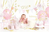 Gadżety dla niej i dla niego - PartyDeco Zestaw dekoracji "1st Birthday Party", złoty, SET6-019 - miniaturka - grafika 1