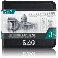 Kredki, ołówki, pastele i pisaki - Zestaw Ołówków do Szkicowania Rysowania PRO 33w1 - miniaturka - grafika 1