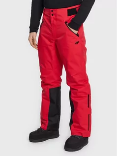 Spodnie narciarskie - 4F Spodnie narciarskie H4Z22-SPMN006 Czerwony Regular Fit - grafika 1