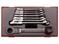 Zestawy narzędziowe - Zestaw kluczy płasko - oczkowych przegubowych z zapadką 8 szt. TENGTOOLS TT6508RF - miniaturka - grafika 1