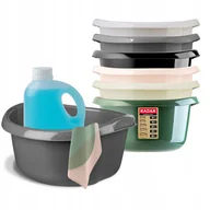 Inne artykuły do sprzątania - Miednica plastikowa z uchwytami 15L, antracyt - miniaturka - grafika 1