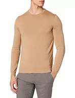 Swetry męskie - HUGO sweter męski, Medium Beige265, L - miniaturka - grafika 1