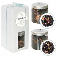 Zestawy upominkowe - Gotowy zestaw prezentowy „Miłość i Szczęście“ herbaty smakowe PREMIUM x2 prezent upominek podarunek na ślub wesele dla nowożeńców pary młodej - miniaturka - grafika 1