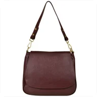 Torebki damskie - Torebka skórzana na ramię bordowa L włoska - miniaturka - grafika 1