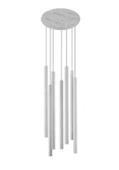 Lampy sufitowe - Nowodvorski LAMPA wisząca LASER 8918 minimalistyczna OPRAWA okrągła ZWIS metalowe tuby mosiądz biała 8918 - miniaturka - grafika 1