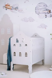 Łóżeczko dziecięce kamieniczka beżowe - Łóżeczka i kojce - miniaturka - grafika 1