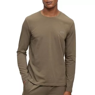 Koszulki męskie - BOSS Hugo męska koszulka z długim rękawem Loungewear Mix & Match, Open Green362, M - grafika 1