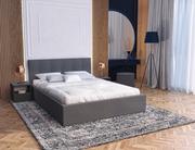 Łóżka - Łóżko tapicerowane RINO - Trinity, kolor: grafitowy rama, stelaż metalowy podnoszony 140 x 200 - miniaturka - grafika 1