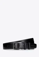 Paski - Klasyczny męski pasek ze skóry naturalnej czarny - miniaturka - grafika 1