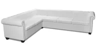 Narożniki - 6-osobowy biały narożnik w stylu Chesterfield - Xavier 6Q - miniaturka - grafika 1
